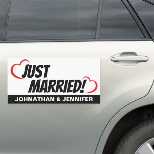 12" x 24" Just Married Car Magnet