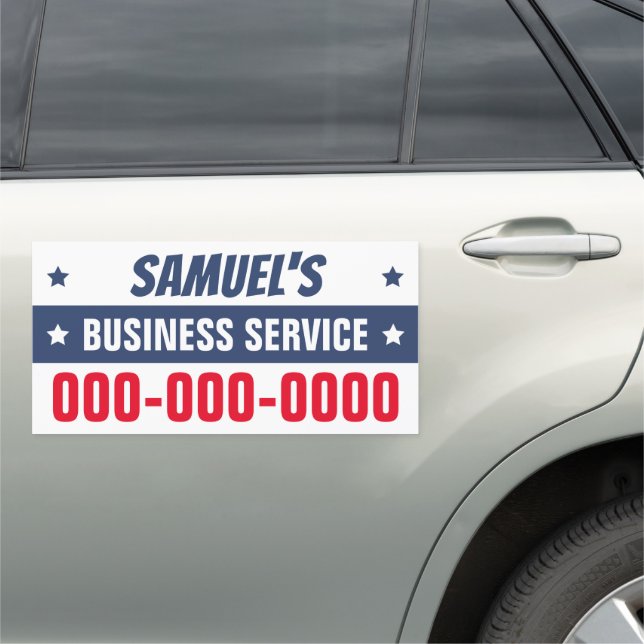 12” x 24” Patriotic Small Business Car Magnet (In Situ)