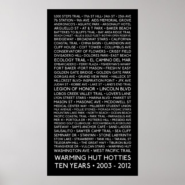 12 x 24" Poster - 10 Years - Warming Hut Hotties (Front)