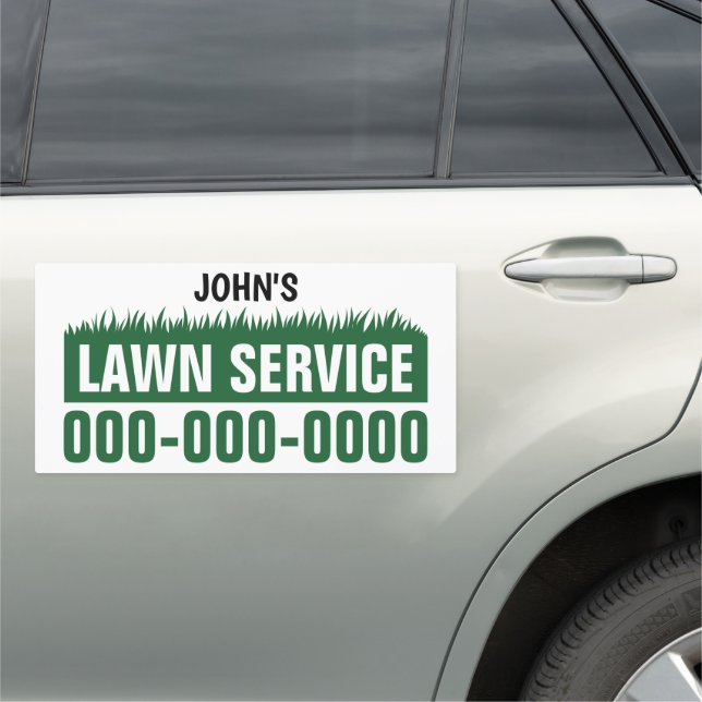 12" X 24" Professional Lawn Service Car Magnet (In Situ)