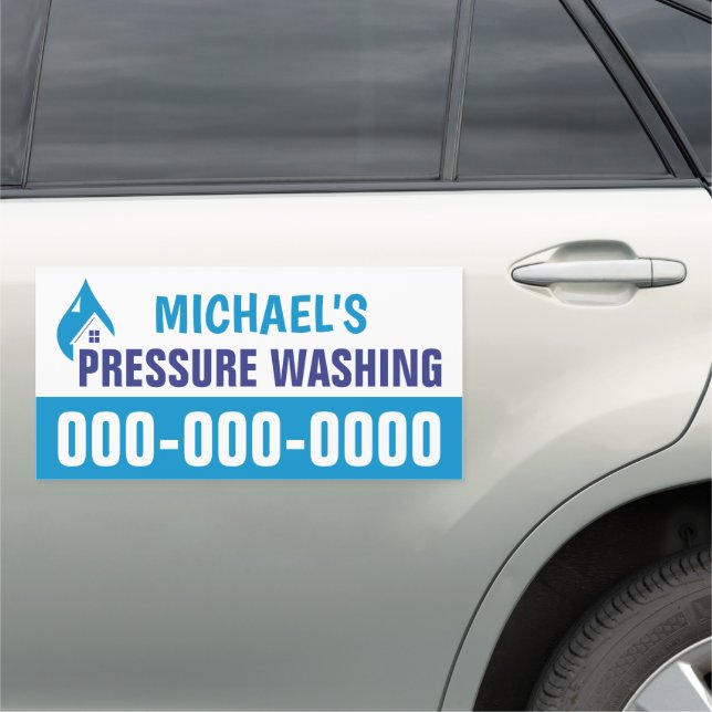 12" X 24" Professional Pressure Washing Car Magnet (In Situ)