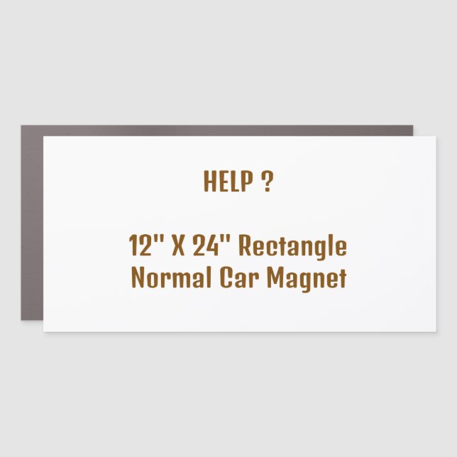 12" X 24" Rectangle Normal Car Magnet (Front)