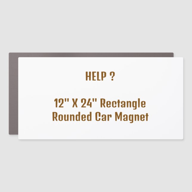 12" X 24" Rectangle Rounded Car Magnet (Front)