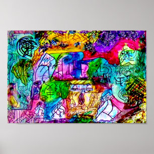 12" x 8" COLORFUL ABSTRACT ART-1 MATTE ART POSTER