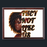 12" x 9" Custom Wood Plaque – They Not Like Us<br><div class="desc">Celebrate achievements and milestones with the "They Not Like Us" 12" x 9" custom wood plaque. Ideal for awards and recognition, this plaque features a cherry wood-colored MDF frame with a high-gloss finish, providing a sleek and professional look. The full-color sublimation process ensures vibrant and durable graphics. With a design...</div>