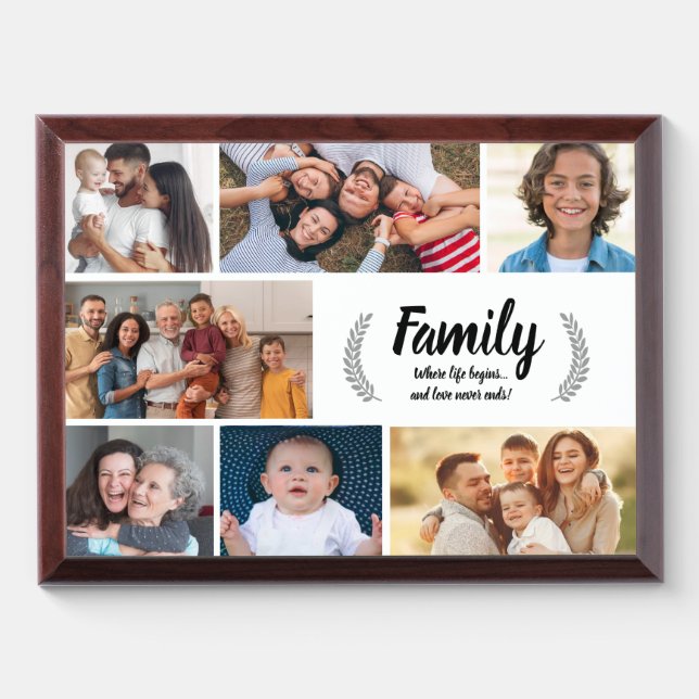 12" x 9" Family Photo - Picture Plaque (Horizontal)