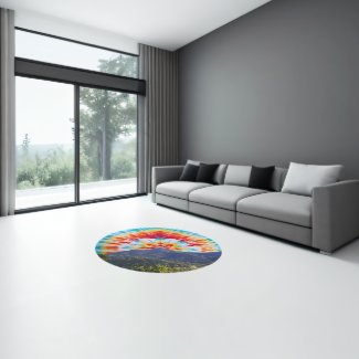 12' x 9' Indoor Area Rug Tie Die Mt Tamalpais Sky 