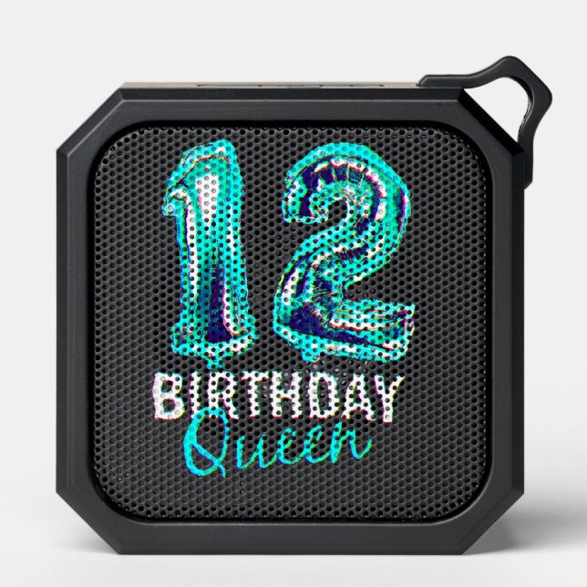 12 Year Birthday Girl Birthday Balloons Print 3 Bluetooth Speaker (Front)