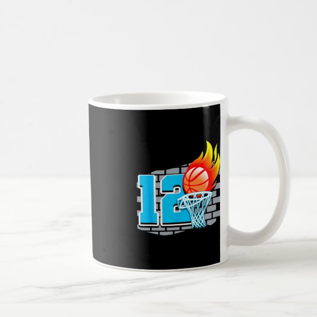 12 Year Old 12th Basketball Birthday Party Theme B Coffee Mug (Right)