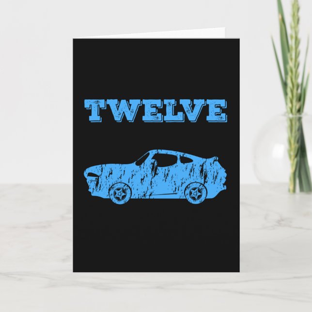 12 Year Old 12th Birthday Boy Muscle Car Card (Front)