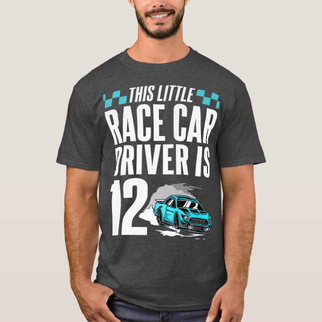 12 Year Old 12th Birthday Gift Boys Cool Kid Car T-Shirt (Front)
