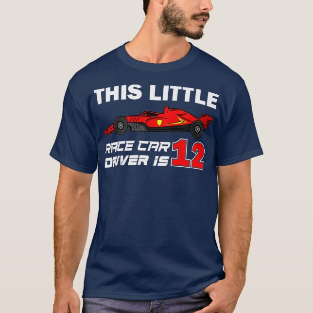 12 Year Old 12th Birthday Gift Boys Cool Kid Car T-Shirt (Front)