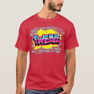 12 Year Old 12th Birthday Graffiti Air Brick Style T-Shirt