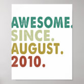 12 Years Old Of Be Awesome In 2010 12nd Birthday Poster