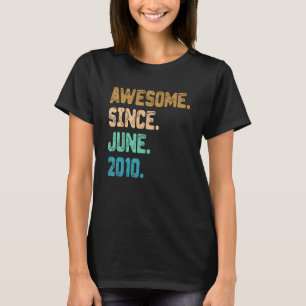 12 Year Old Awesome Since June 2010 12th Birthday T-Shirt