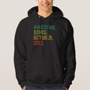 12 Year Old Awesome Since October 2010 12th Birthd Hoodie