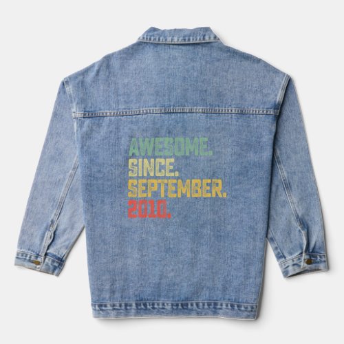 12 Year Old  Awesome Since September 2010 12th Bir Denim Jacket