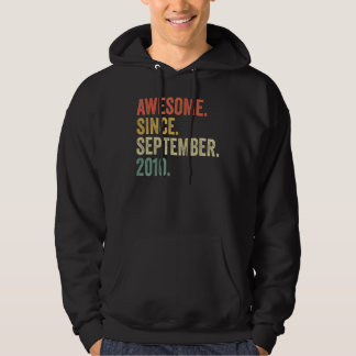 12 Year Old Awesome Since September 2010 12th Bir Hoodie