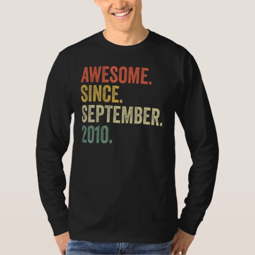 12 Year Old  Awesome Since September 2010 12th Bir T_Shirt