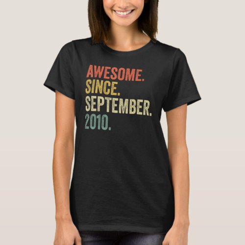 12 Year Old  Awesome Since September 2010 12th Bir T_Shirt