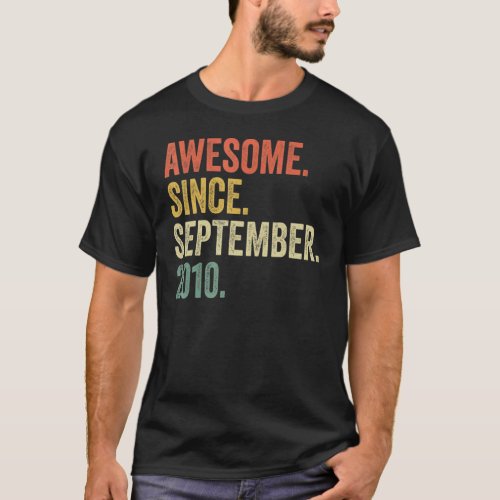 12 Year Old  Awesome Since September 2010 12th Bir T_Shirt