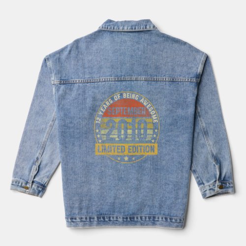 12 Year Old Awesome Since September 2010 12th Birt Denim Jacket
