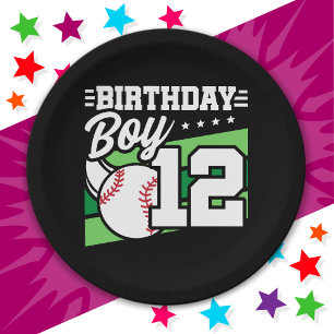 12 Year Old Baseball Party Theme 12th Birthday Boy Paper Plates