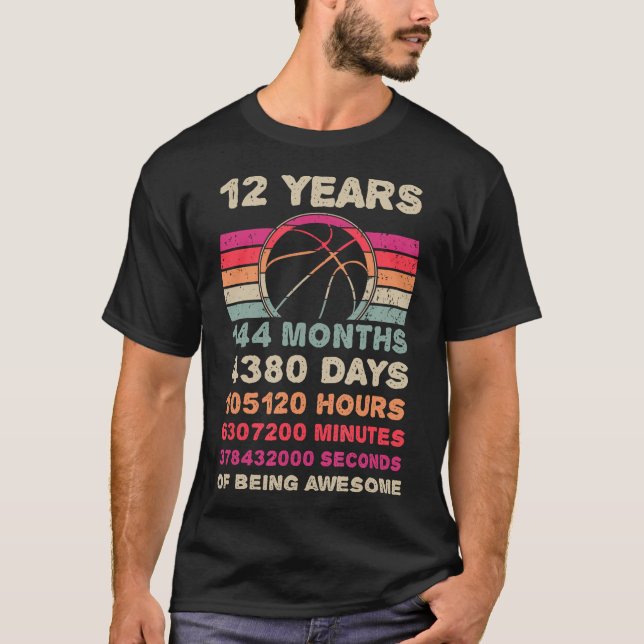 12 Year Old Basketball Birthday 12Th Birthday Boy  T-Shirt (Front)