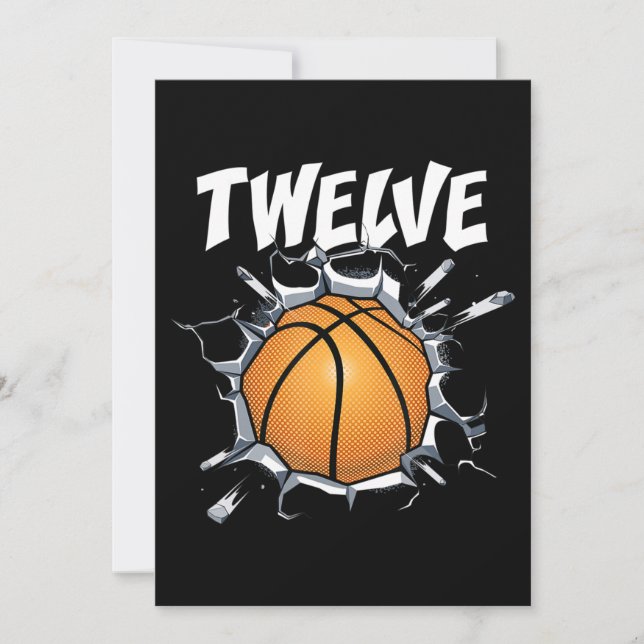 12 Year Old Basketball Birthday Party 12th Boy Holiday Card (Front)