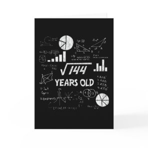 12 Year Old Bday Geeky Math 12th birthday Gift Card