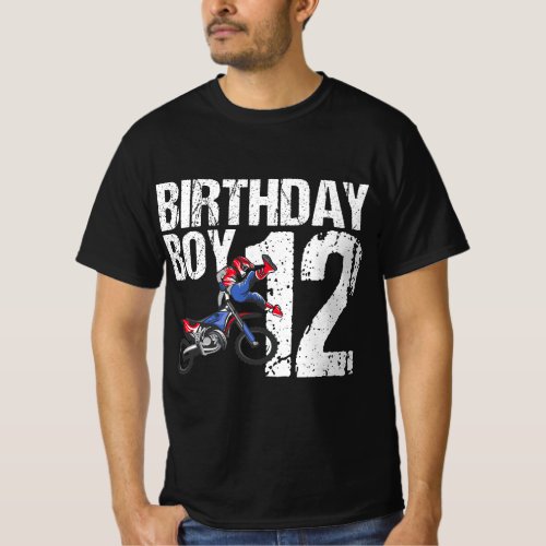 12 Year Old Dirt Bike Birthday Party Motocross MX  T_Shirt