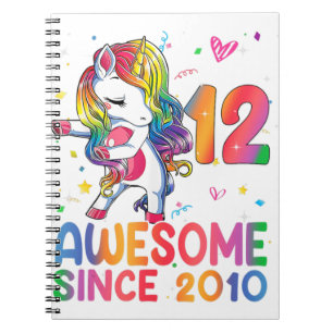 12 Year Old Gifts Girls Teens Dabbing Unicorn 12th Notebook
