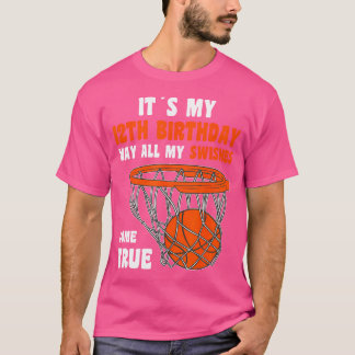 12 Year Old Happy 12Th Birthday Basketball 12Th Bi T-Shirt