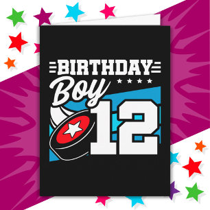 12 Year Old Hockey Party Theme 12th Birthday Boy Card