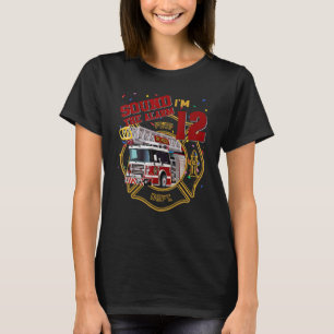 12 Year Old It's My 12th Birthday Boy Fire Truck F T-Shirt
