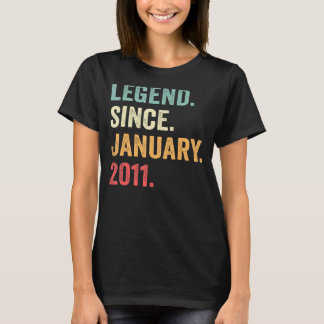 12 Year Old Legend Since January 2011 12th Birthd T-Shirt