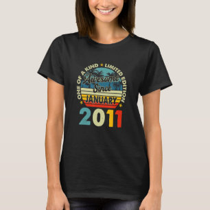 12 Year Old Vintage January 2011 12th Birthday Re T-Shirt