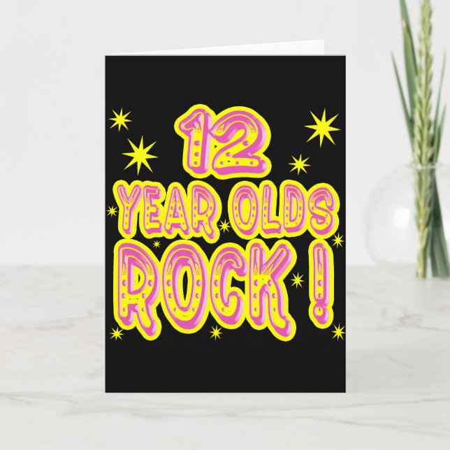 12 Year Olds Rock! (Pink) Greeting Card (Front)
