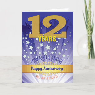 12 Year Recovery Anniversary Bold Numeral Card
