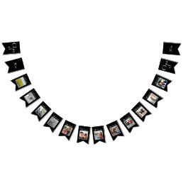 12 Year School Pictures Graduation Photo Collage Bunting Flags