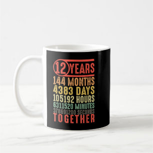 12 Year Wedding Anniversary Gifts for Her Him Coup Coffee Mug