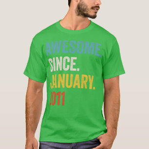 12 Years Awesome Since January 2011 12th Birthday2 T-Shirt