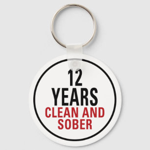 12 Years Clean and Sober Keychain