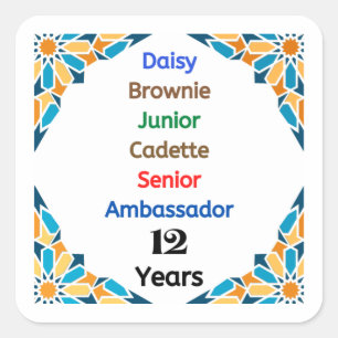 12 Years in Scouting Milestone Ambassador Grad Square Sticker