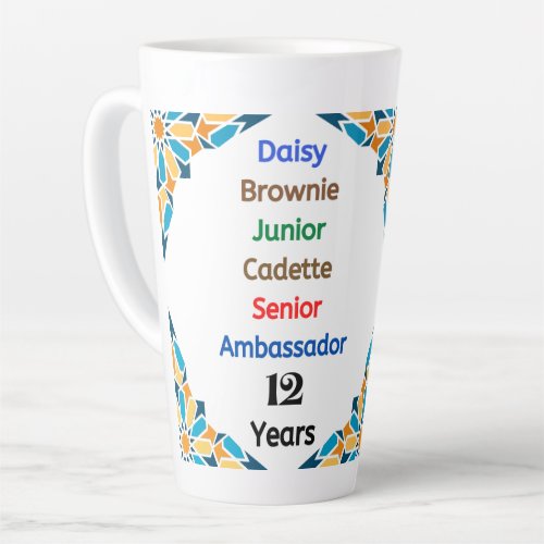 12 Years in Scouting Milestone Latte Mug Grad Gift