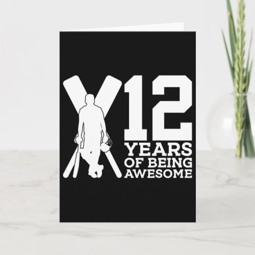 12 Years Of Being Awesome Cricket 12th Birthday Card