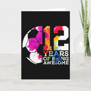 12 Years Of Being Awesome Footll 12th Birthday Card