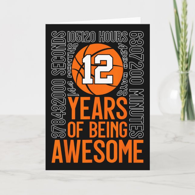 12 Years Of Being Awesome Sketll 12th Birthday  Card (Front)