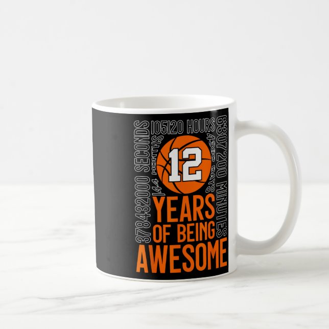 12 Years Of Being Awesome Sketll 12th Birthday  Coffee Mug (Right)