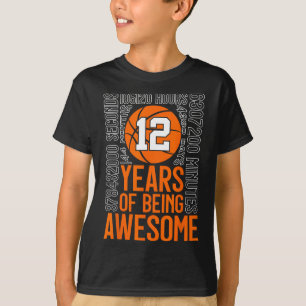 12 Years Of Being Awesome Sketll 12th Birthday  T-Shirt